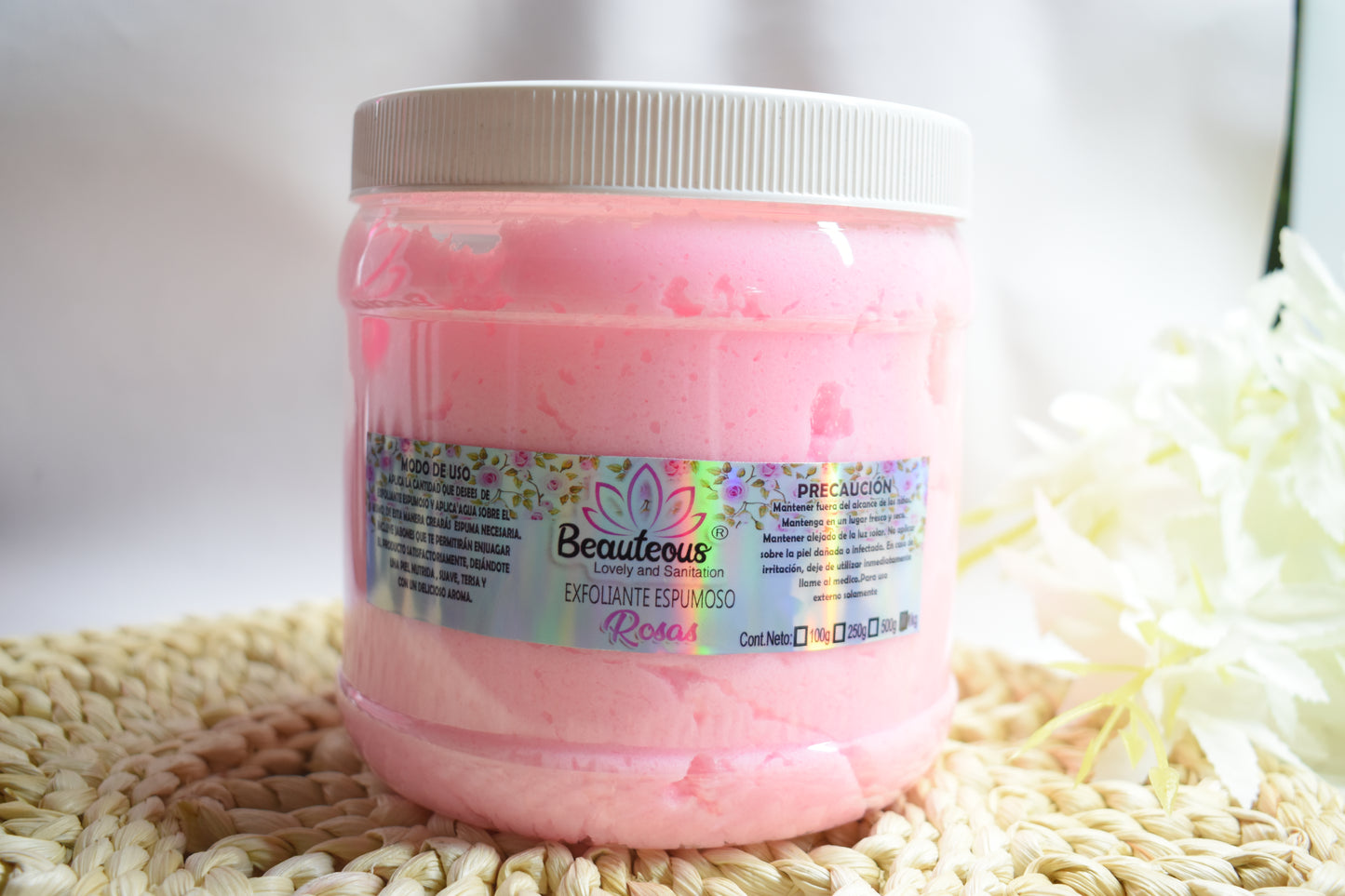 EXFOLIANTE ESPUMOSO 1 KILO AROMA ROSA BEAUTEOUS LOVELY