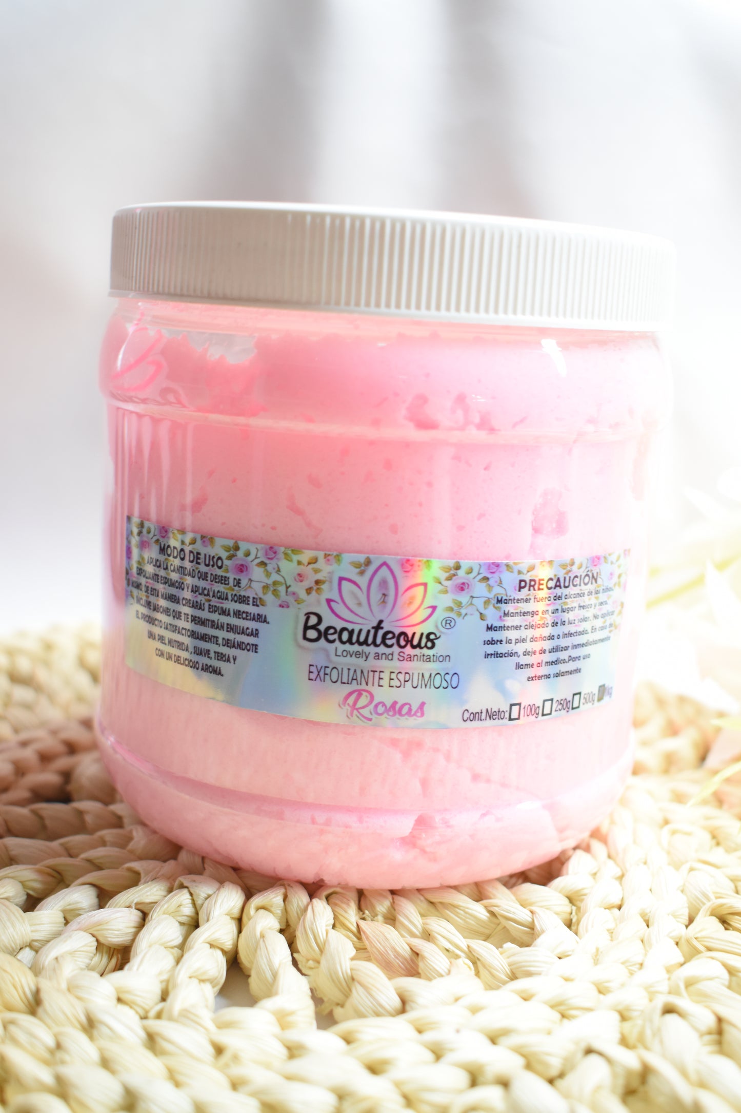 EXFOLIANTE ESPUMOSO 1 KILO AROMA ROSA BEAUTEOUS LOVELY