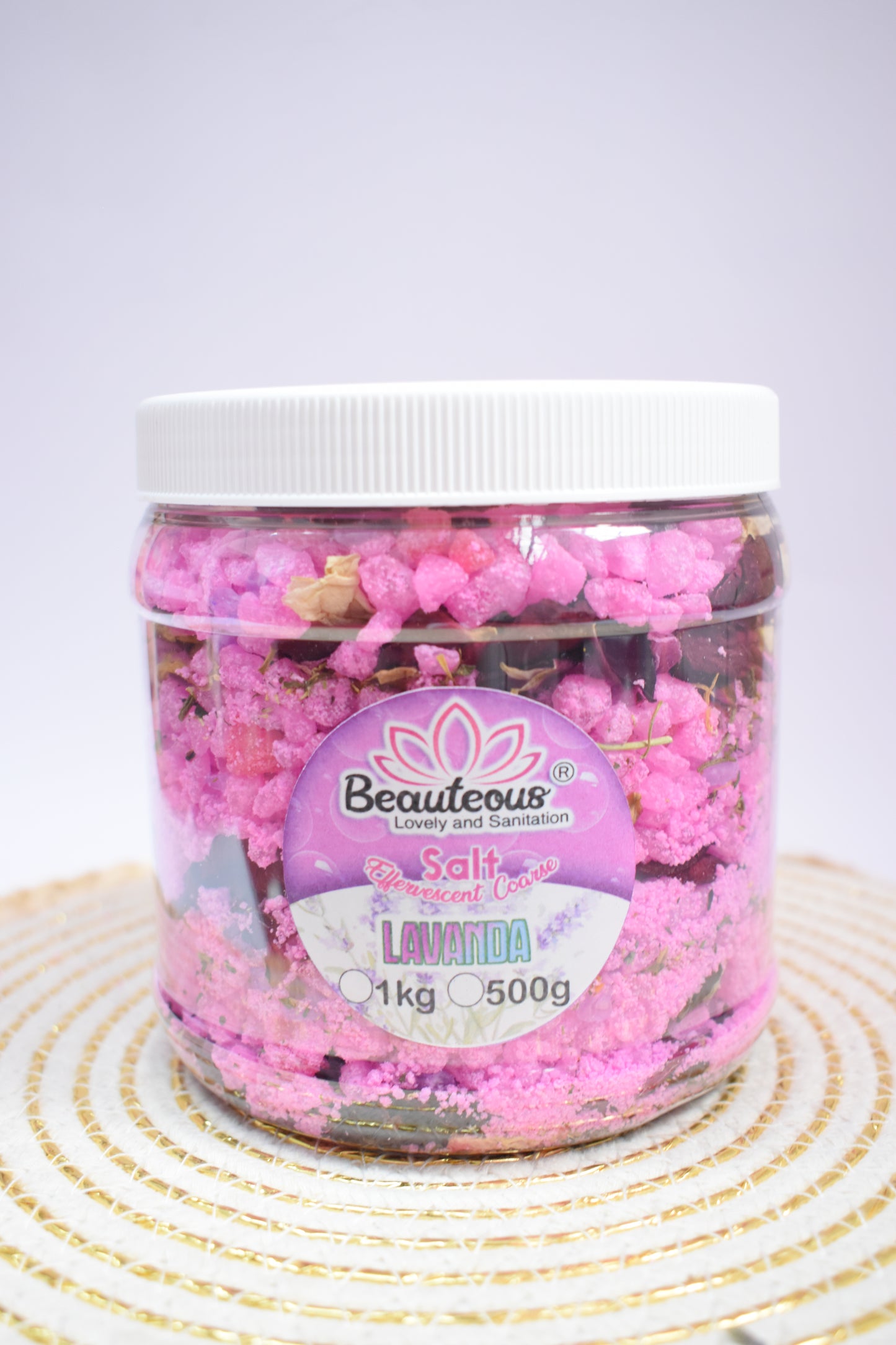 SALES GRUESAS EFERVECENTES CON NATURELEZA LAVANDA 1 KILO