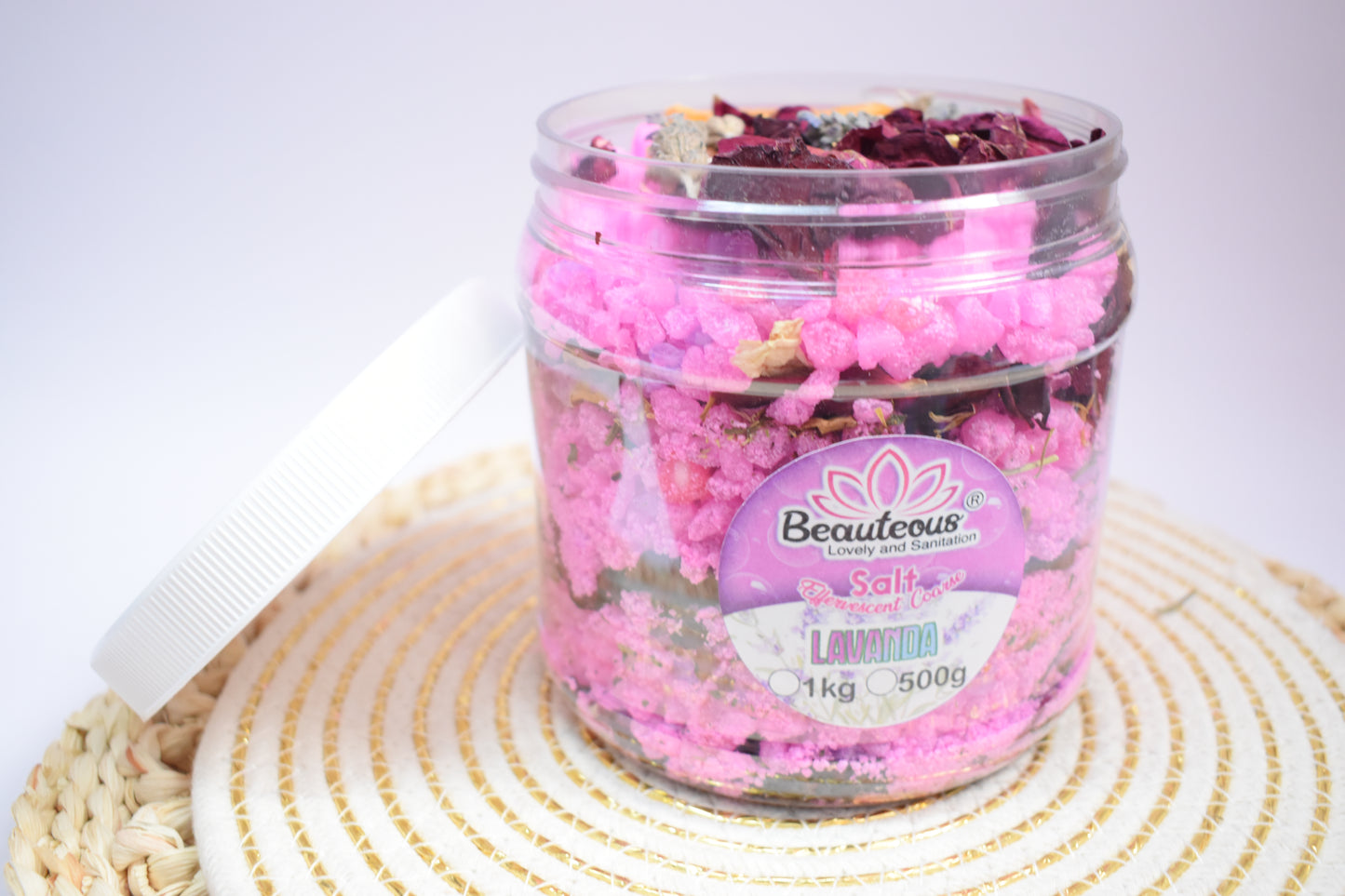 SALES GRUESAS EFERVECENTES CON NATURELEZA LAVANDA 1 KILO