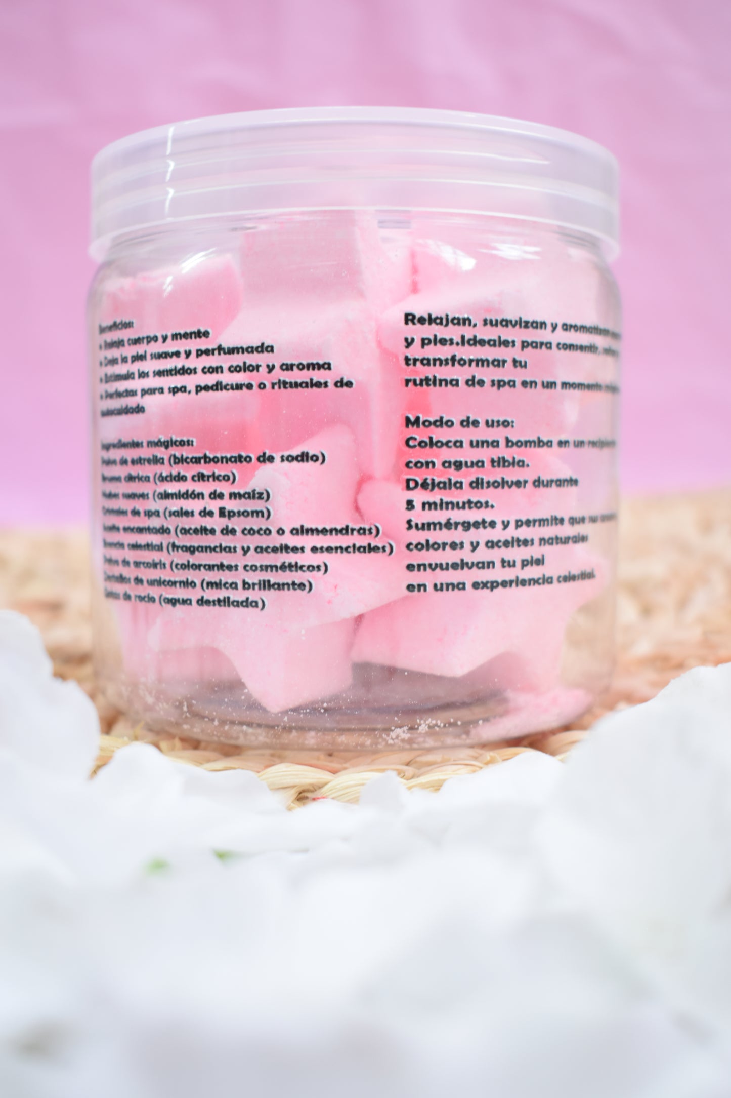Bombas Efervescentes en Forma de Estrellas Rosas 500G