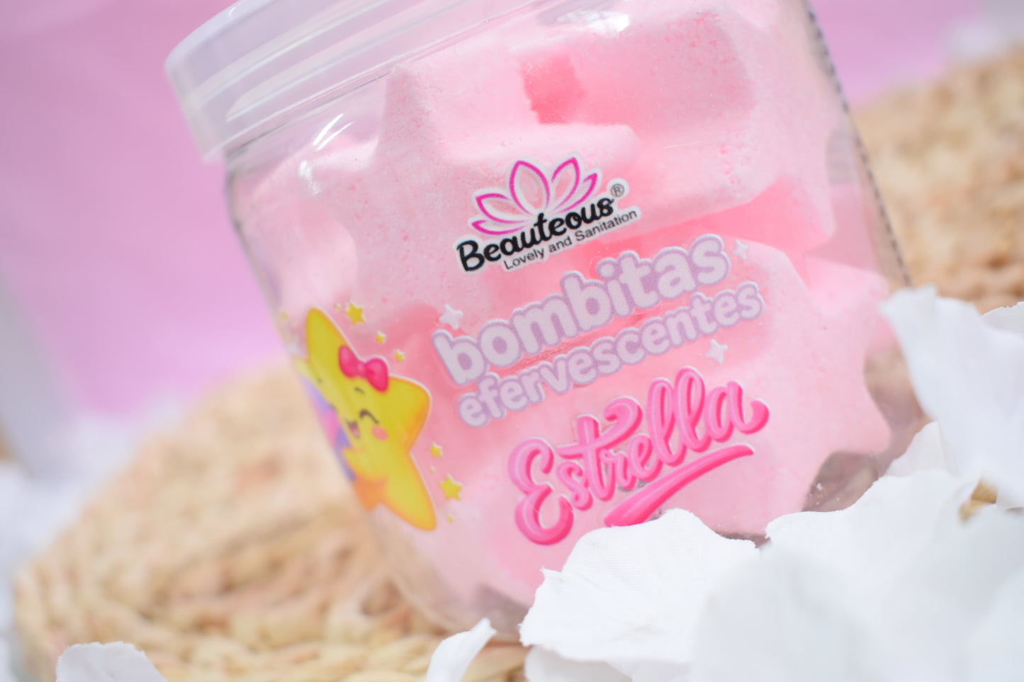 Bombas Efervescentes en Forma de Estrellas Rosas 500G