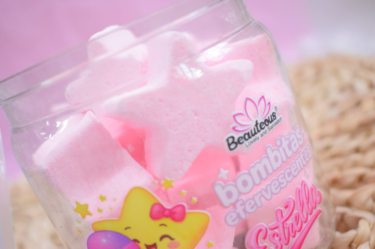 Bombas Efervescentes en Forma de Estrellas Rosas 500G