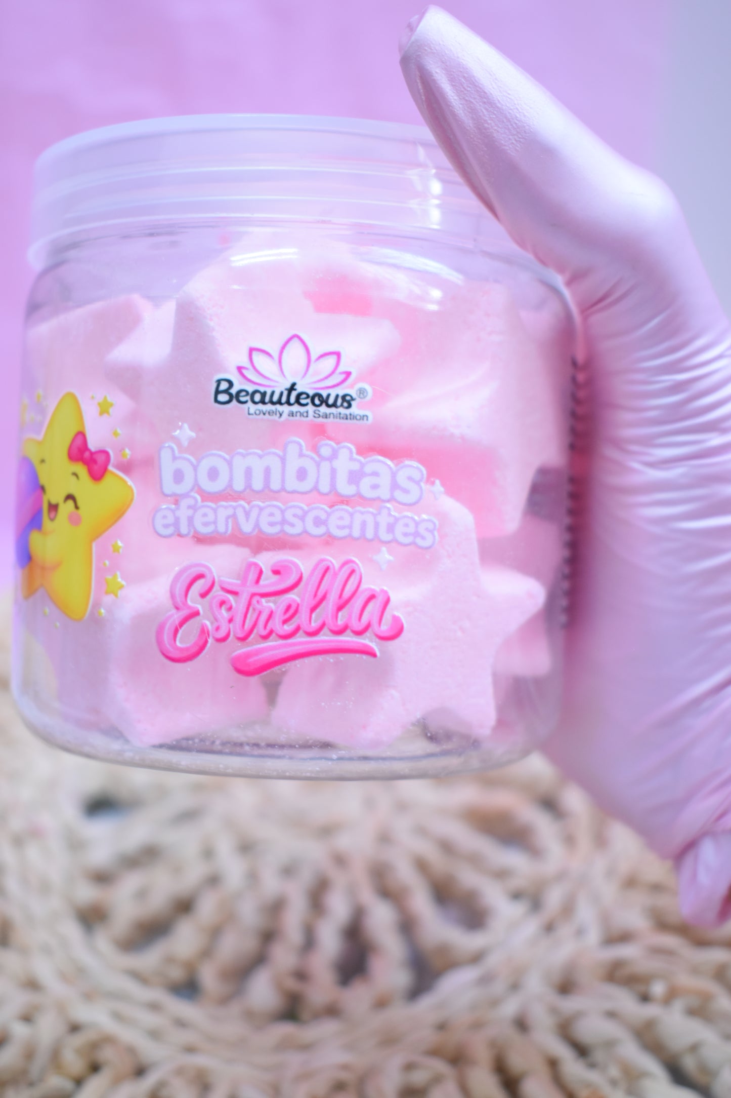 Bombas Efervescentes en Forma de Estrellas Rosas 500G