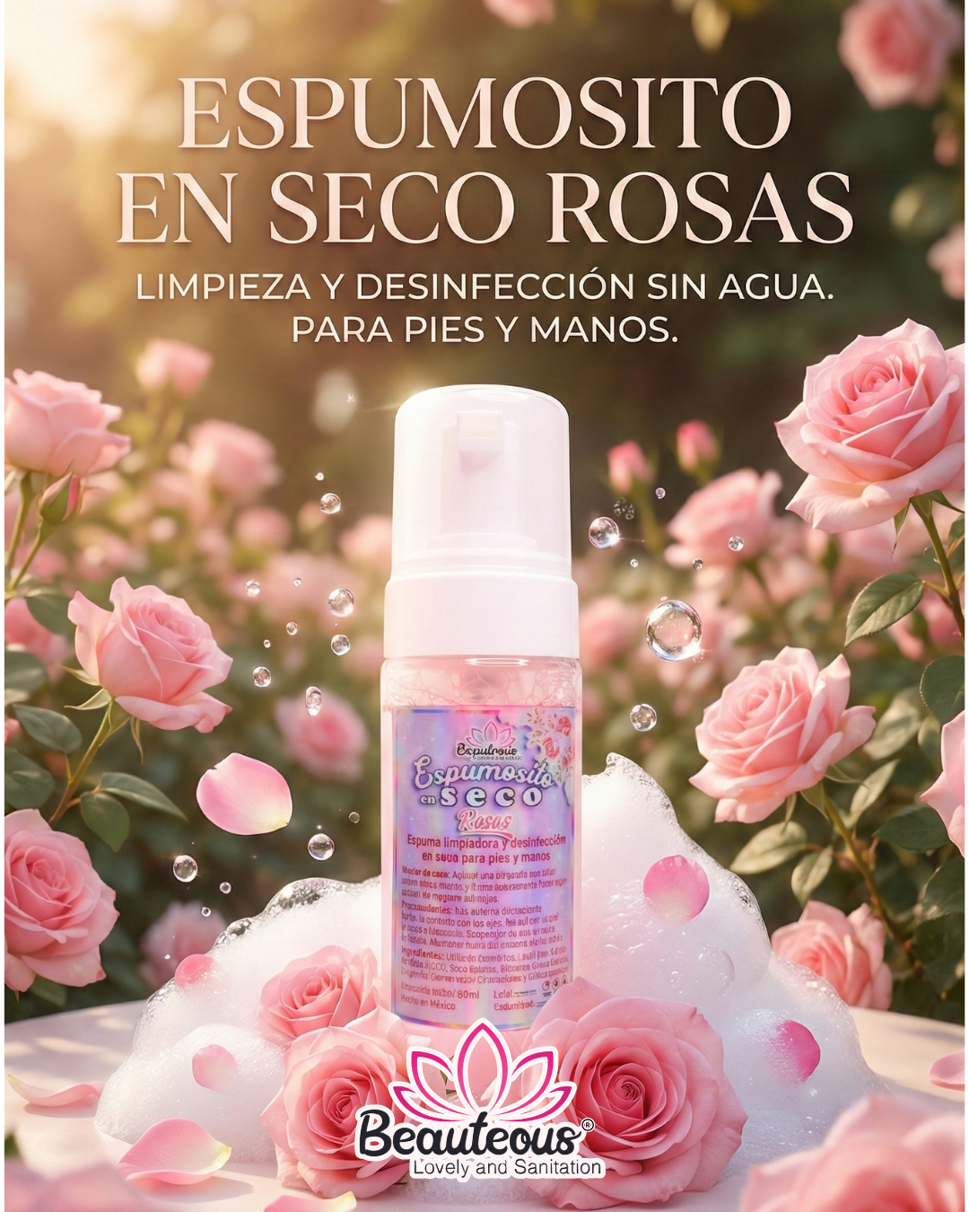 🌹🫧 Espumosito en Seco para UÑAS – Rosas