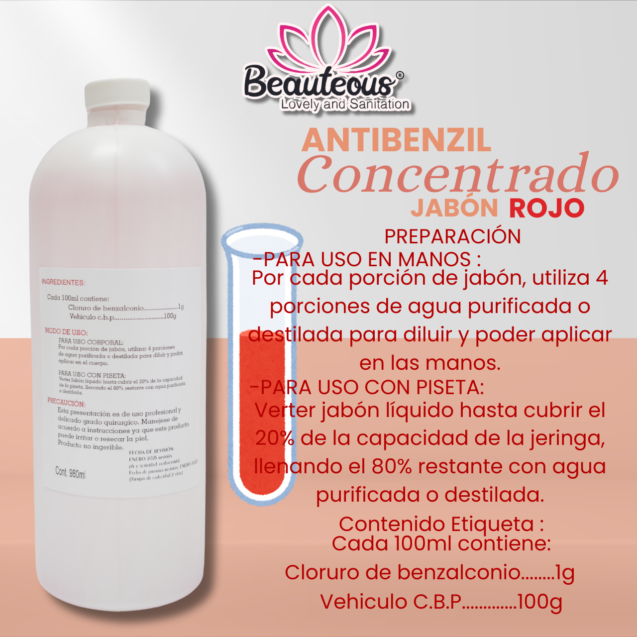 ANTIBENZIL CONCENTRADO JABON ROJO