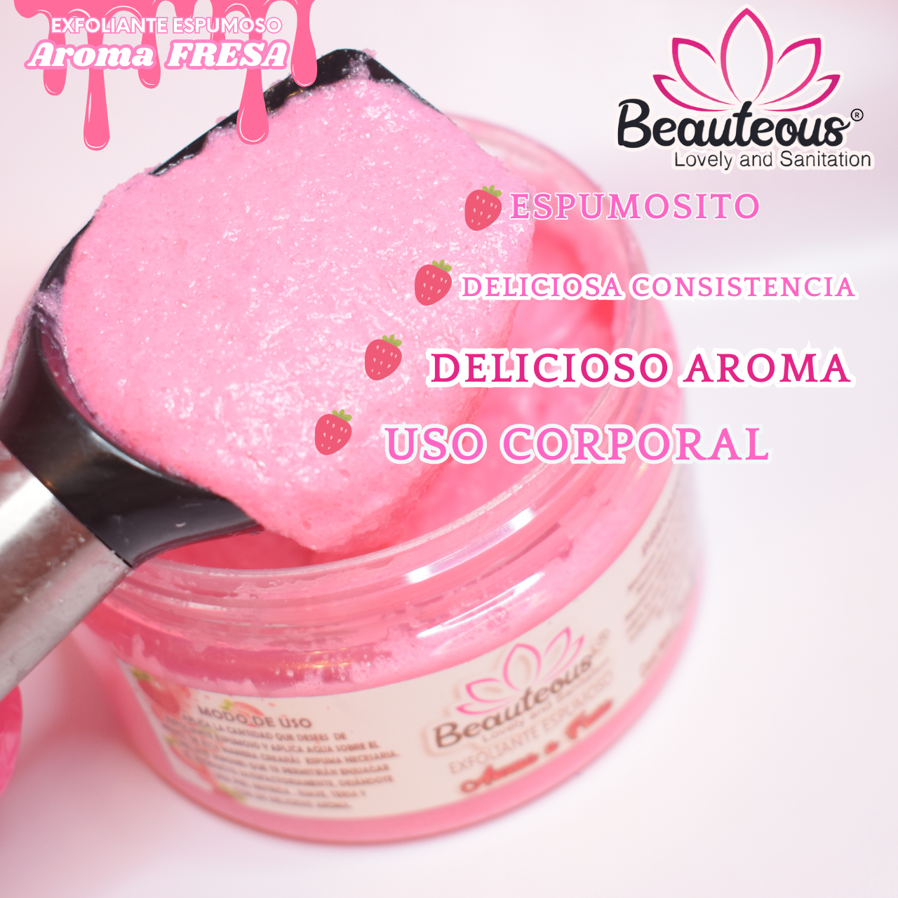 Exfoliante de manos y pies AROMA FRESA 250 grms
