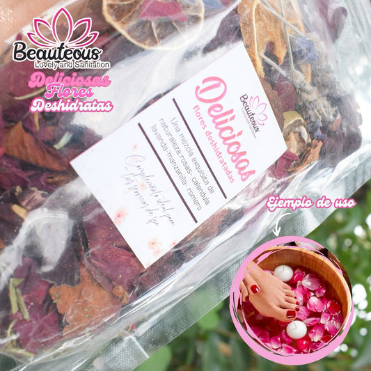 DELICIOSAS  Mezcla exquisita de Naturaleza  Rosas caléndula Lavanda Manzanilla y romero