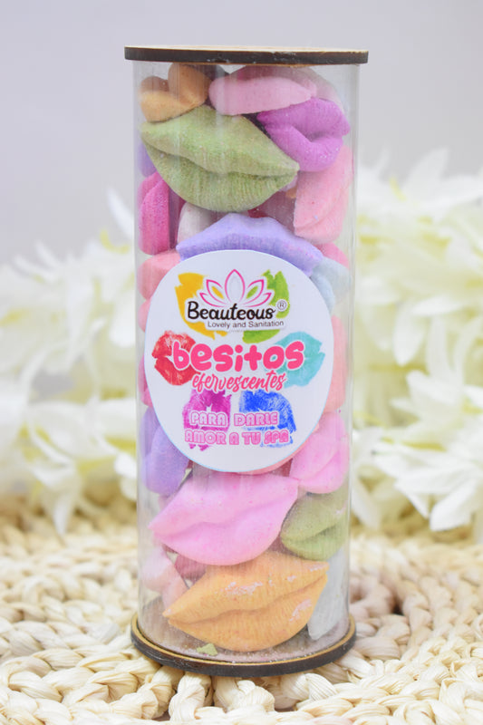 BOMBAS EFERVECENTES BOTE MEDIANO BESOS MIX