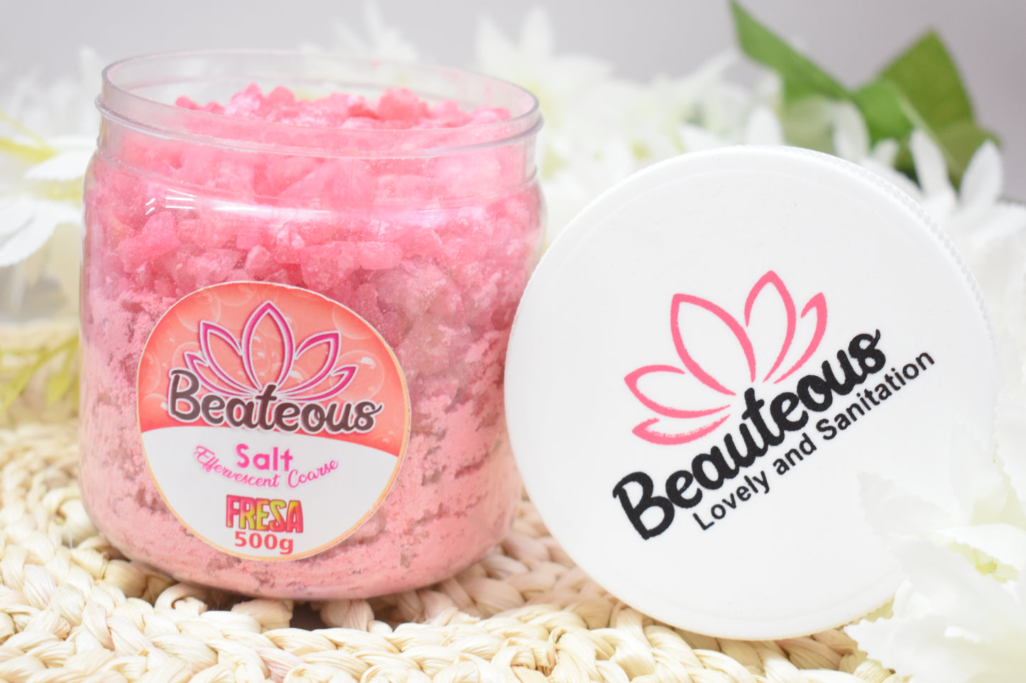 SAL GRUESA EFEREVECENTE RELAJANTE 500G FRESA  BEAUTEOUS LOVELY