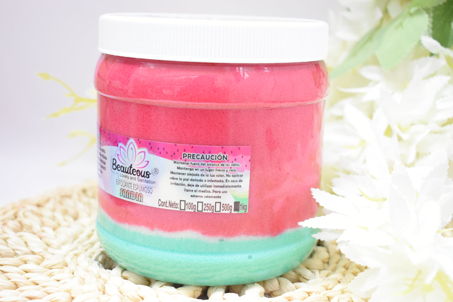 EXFOLIANTE CORPORAL ESPUMOSO AROMA SANDIA 1 KILO  BEAUTEOUS LOVELY
