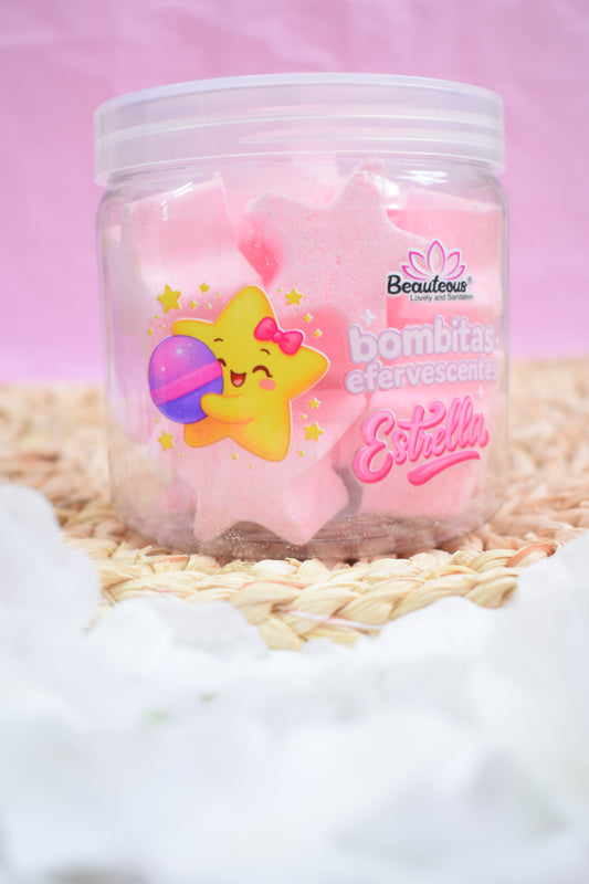 Bombas Efervescentes en Forma de Estrellas Rosas 500G