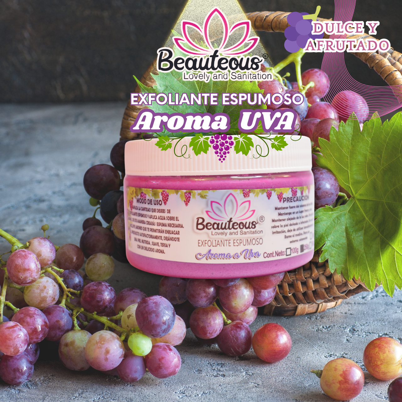 Exfoliante de manos y pies AROMA UVA 250 grms